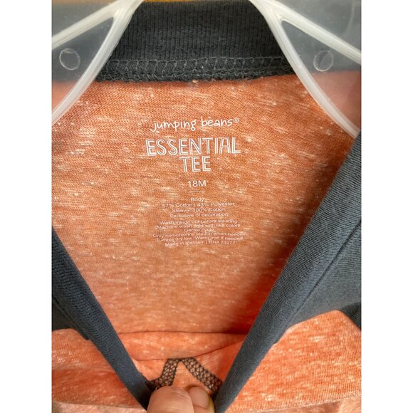 Boys' Baseball Raglan Long Sleeve Tee - Orange & Navy - Size 18M - Picture 3 of 4